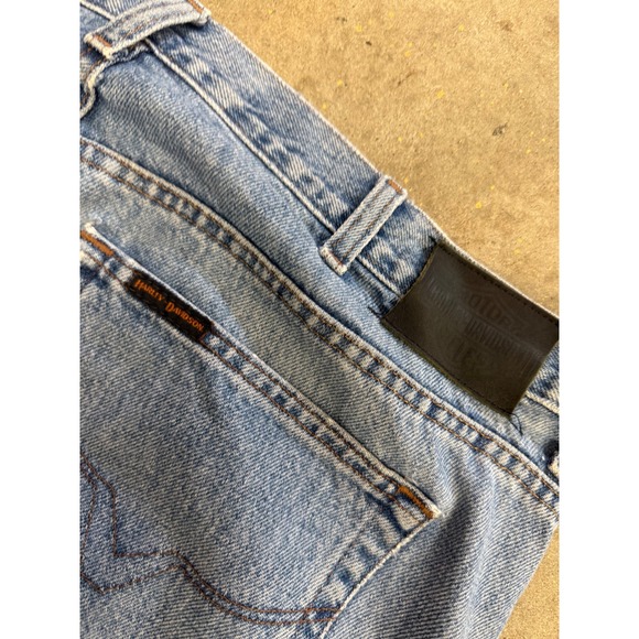 Harley Davidson Mens Blue Wash Denim Jeans Bootcut Casual Basic Comfort Size - Picture 2 of 8